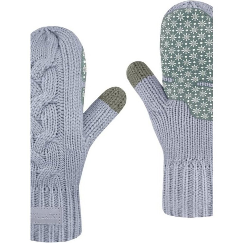 ⚡Women Lilac Touchscreen Sherpa Lined Cold Weather Chunky Cable Knit Mittens - Picture 2 of 2
